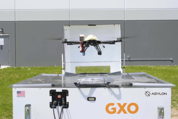 Asylon's DroneSentry System taking off of the DroneHome station