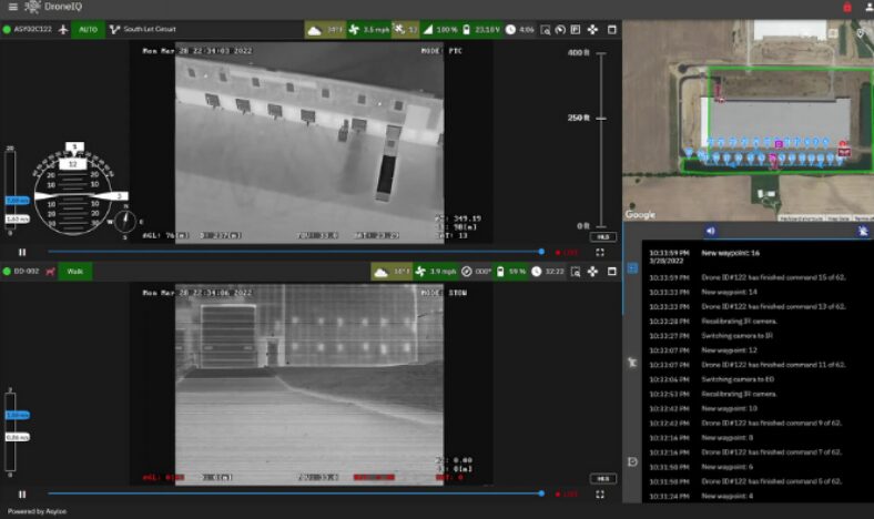 Asylon's Drone IQ software showing the view from the DroneDog and Guardian Drone