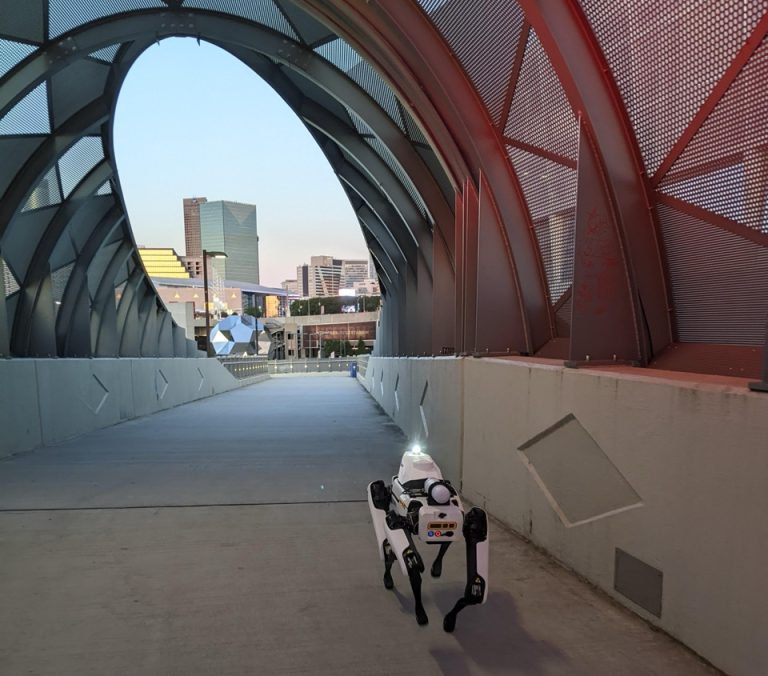 Empty stadium corridor showing an exposed perimeter area that requires consistent security monitoring.